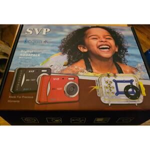 SVP Aqua DC-1231 - Red Waterproof Digital Camera. Camera & cords only no case